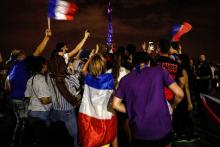 Célébrations de la victoire française dans la Coupe du Monde, le 15 juillet 2018