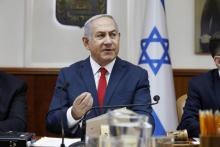 Le Premier ministre israélien Benjamin Netanyahu durant le conseil des ministres, le 8 juillet 2018 à Jérusalem
