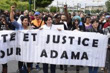 Manifestation à Beaumont-sur-Oise le 22 juillet 2017 en hommage à Adama Traoré, mort à la suite de son interpellation par les gendarmes du Val-d'Oise