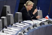 Marine Le Pen le 26 octobre 2016 au Parlement européen à Strasbourg