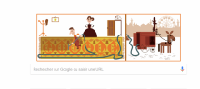 Le Google Doodle du 3 juillet 2018 sur Hubert Cecil Booth, inventeur de l'aspirateur.