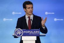 Le nouveau président du Parti populaire (PP) espagnol, Pablo Casado, le 26 juillet 2018 à Barcelone