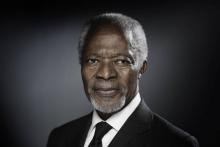 L'ancien secrétaire général de l'ONU Kofi Annan à Paris le 11 décembre 2017