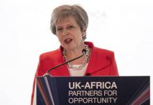 La Première ministre britannique Theresa May au Cap le 28 août 2018