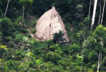 Une cabane appartenant à une tribu indigène, dévouverte en Amazonie brésilienne en 2017
