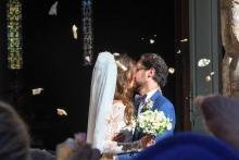 Thomas Hollande, le fils de François Hollande et de Ségolène Royal épouse la journaliste sportive Emilie Broussouloux, à Meyssac (Corrèze), le 8 septembre 2018