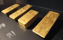 Des lingots d'or appartenant à l'Allemagne exposés au siège de la "Bundesbank" à Francfort? le 10 avril 2018
