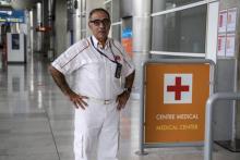 Le Dr Philippe Bargain, chef du service médical d'urgence de l'aéroport Roissy-Charles-de-Gaulle, le 19 septembre 2018