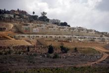 Des maisons en construction dans la colonie israélienne d'Amichaï, en Cisjordanie occupée, le 7 septembre 2018