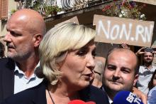 La présidente du Rassemblement National (RN) Marine Le Pen à Chateaudouble dans le Var, le 12 septembre 2018