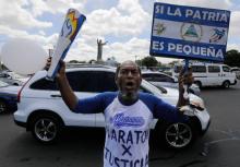 Alex Vanegas, un marathonien de 62 ans, lors d'une manifestation contre le gouvernement du président Ortega, le 9 septembre 2018 à Managua, au Nicaragua
