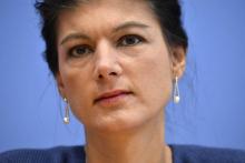 Sahra Wagenknecht, membre de la Gauche radicale (Die Linke), en conférence de presse à Berlin le 25 septembre 2017