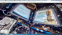 La Terre et un vaisseau Soyouz vus depuis la Station spatiale internationale