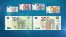 Les nouveaux billets de 100 et 200 euros. 