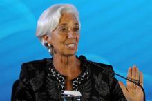 La directrice du FMI, Christine Lagarde, le 14 octobre 2018 à Nusa Dua, sur l'île indonésienne de Bali