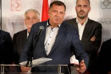 Le nationaliste serbe Milorad Dodik, candidat à la présidence collégiale de Bosnie, le 7 octobre 2018 à Banja Luka