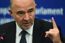 Le commissaire européen Pierre Moscovici, lors d'une conférence de presse au Parlement européen, le 23 octobre 2018 à Strasbourg