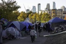 Un campement de tentes abritant des sans-logis à Minneapolis, le 22 octobre 2018 dans le Minnesota