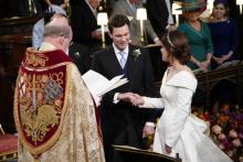 La princesse Eugenie et son compagnon Jack Brooksbank se marient à Windsor, le 12 octobre 2018