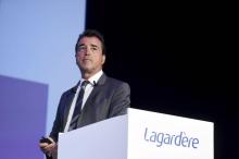 Le patron du groupe Lagardere, Arnaud Lagardere, lors de l'assemblée générale des actionnaires, le 3 mai 2018 à Paris