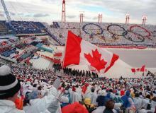 Cérémonie d'ouverture des JO de Calgary le 13 février 1988