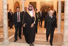 Le prince héritier saoudien Mohammed ben Salmane avec le président tunisien Beji Caid Essebsi le 27 novembre 2018 à Tunis