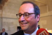 L'ex-président français, François Hollande, lors d'une conférence de presse aux Rendez-vous de l'Histoire de Blois, le 14 octobre 2018