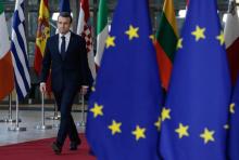 Le président français Emmanuel Macron arrive au sommet européen de Bruxelles le 13 décembre 2018