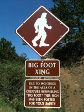Un panneau indiquant la présence du Big Foot.