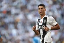 L'attaquant portugais de la Juventus, Cristiano Ronaldo, lors d'un match de Serie A face à Naples, à Turin, le 29 septembre 2018