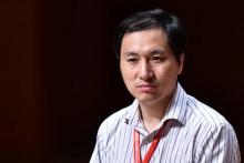 Le chercheur chinois He Jiankui lors d'une conférence internationale sur le génome humaine à Hong Kong le 28 novembre 2018