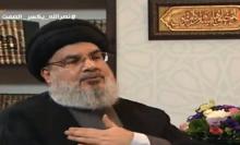 Le chef du Hezbollah chiite libanais Hassan Nasrallah s'exprimant lors d'un entretien avec la chaîne al-Mayadeen le 26 janvier 2019