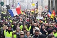 Des gilets jaunes manifestent à La Rochelle, le 12 janvier 2019