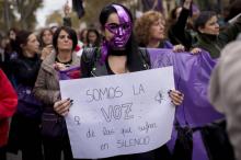 Manifestation contre la violence faites aux femmes, le 25 novembre 2018 à Barcelone, en Espagne