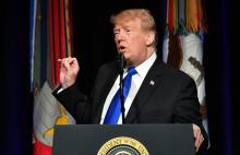 Le président américain Donald Trump prononce un discours au Pentagone, le 17 janvier 2019