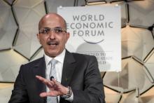 Le ministre saoudien des Finances Mohammed Al-Jadaan au Forum de Davos le 24 janvier 2019