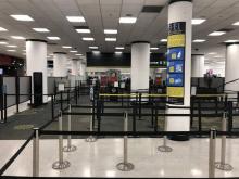 Un terminal de l'aéroport de Miami fermé en raison du shutdown, le 12 janvier 2019 en Floride