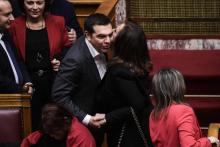 Le Premier ministre grec Alexis Tsipras félicité vendredi après la ratification par le Parlement grec de l'accord avec Skopje sur le nom de Macédoine du Nord