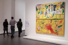 Une oeuvre de Jean-Michel Basquiat exposée à la Fondation Louis Vuitton, lors de la visite presse le 26 septembre 2018