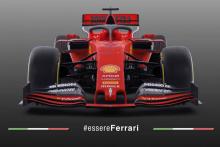 L'écurie Ferrari présente sa nouvelle monoplace, la SF90, baptisée ainsi en hommage aux 90 ans de la "scuderia", le 15 février 2019 à Maranello