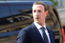 Le patron-fondateur de Facebook, Mark Zuckerberg, à l'Elysée pour une réunion avec le président français le 23 mai 2018
