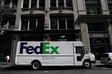 Un camion de livraison de FedEx à San Francisco en juin 2016