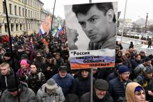 Manifestation à Moscou le 24 février 2019 à la mémoire de l'opposant Boris Nemtsov assassiné en 2015