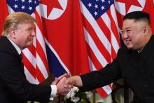 Donald Trump et Kim Jong Un pendant leur sommet du 27 février 2019 à Hanoï