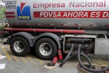 Un camion-citerne de la compagnie PDVSA, le 11 mars 2019 à Caracas