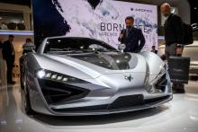 Le modèle GT de la marque chinoise Arcfox est exposé au Salon automobile de Genève, le 5 mars 2019