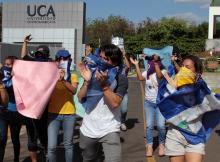 Manifestation d'étudiants pour la libération des opposants détenus, le 21 mars 2019 à Managua
