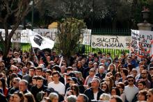 Manifestation à Ajaccion pour rendre obligatoire l'enseignement du Corse, à Ajaccio le 23 mars 2019