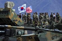 Des soldats américains et sud-coréens participentà des manoeuvres conjointes à Pocheon, en Corée du 