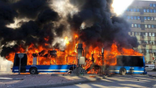 Un bus en flamme à Stockholm